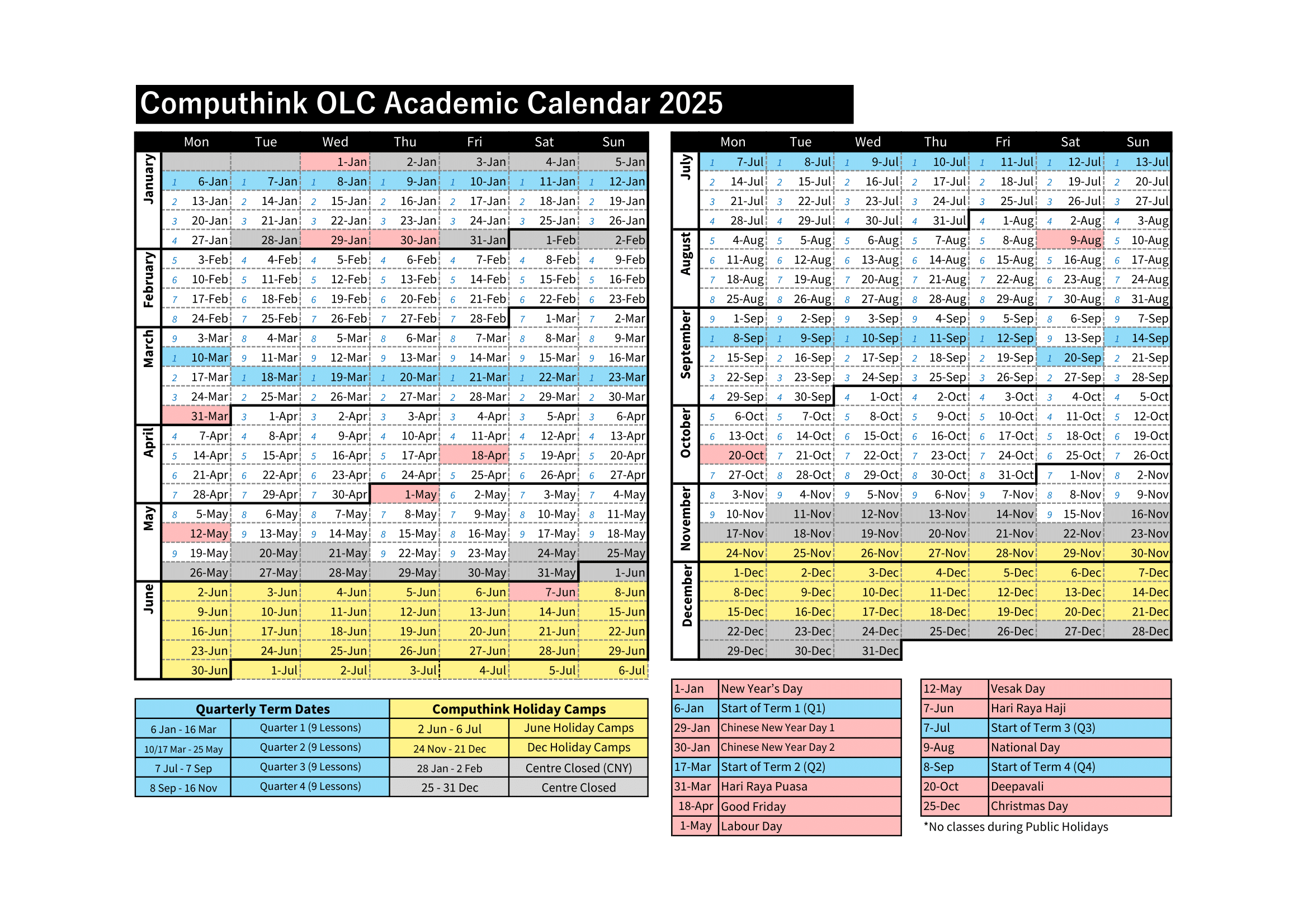 OLC Calendar 2025